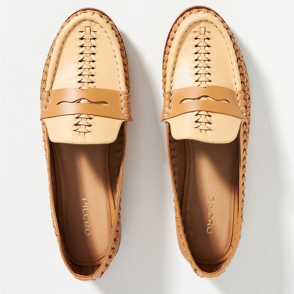 Anthropologie Pilcro Woven Leather Loafers - Picture 2 of 7